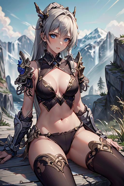 <lora:HXarmour_071:0.8>,mountain,Sitting with elbows on knees,, hxarmour,1girl,(purple armour:1.3),, ultra-detailed,extremely delicate and beautiful,(by exquisite colors block),masterpiece,best quality,unreal engine 5 rendering,movie light,movie lens,movie special effects,detailed details,HDR,UHD,8K,CG wallpaper,