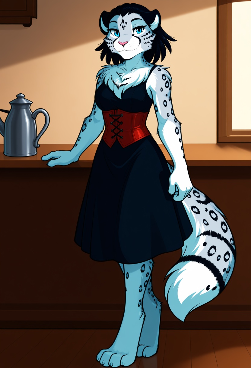 adira riftwall,  anthro snow leopard,  furry anthro on Tensor.Art