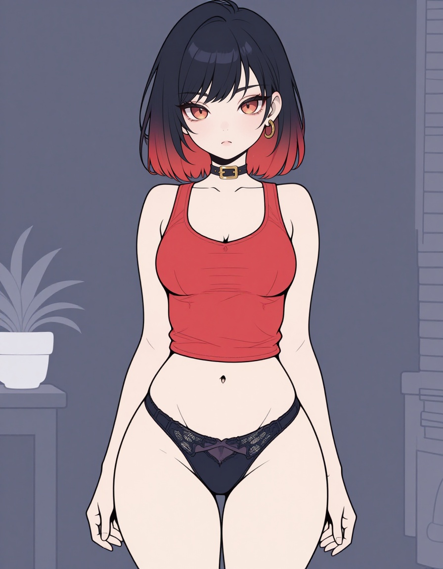 Flat Vector1girl,  solo,  breasts on Tensor.Art