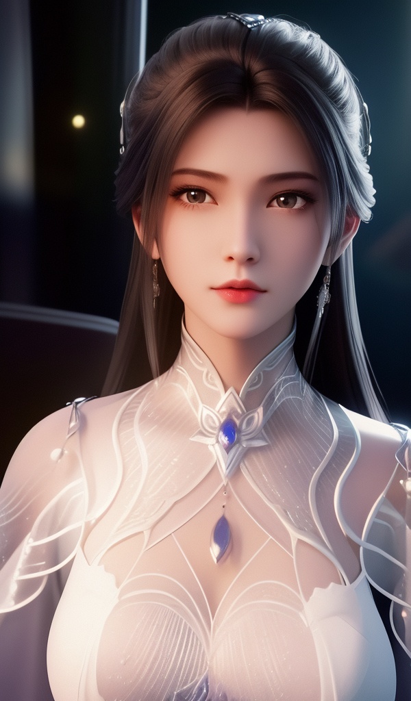 <lora:611-DA-诛仙-陆雪琪-V3:0.8>(,1girl, ,best quality, ),looking at viewer,masterpiece, (( , )),, realistic,science fiction,mole, ultra realistic 8k cg, full moon, (cleavage), (),