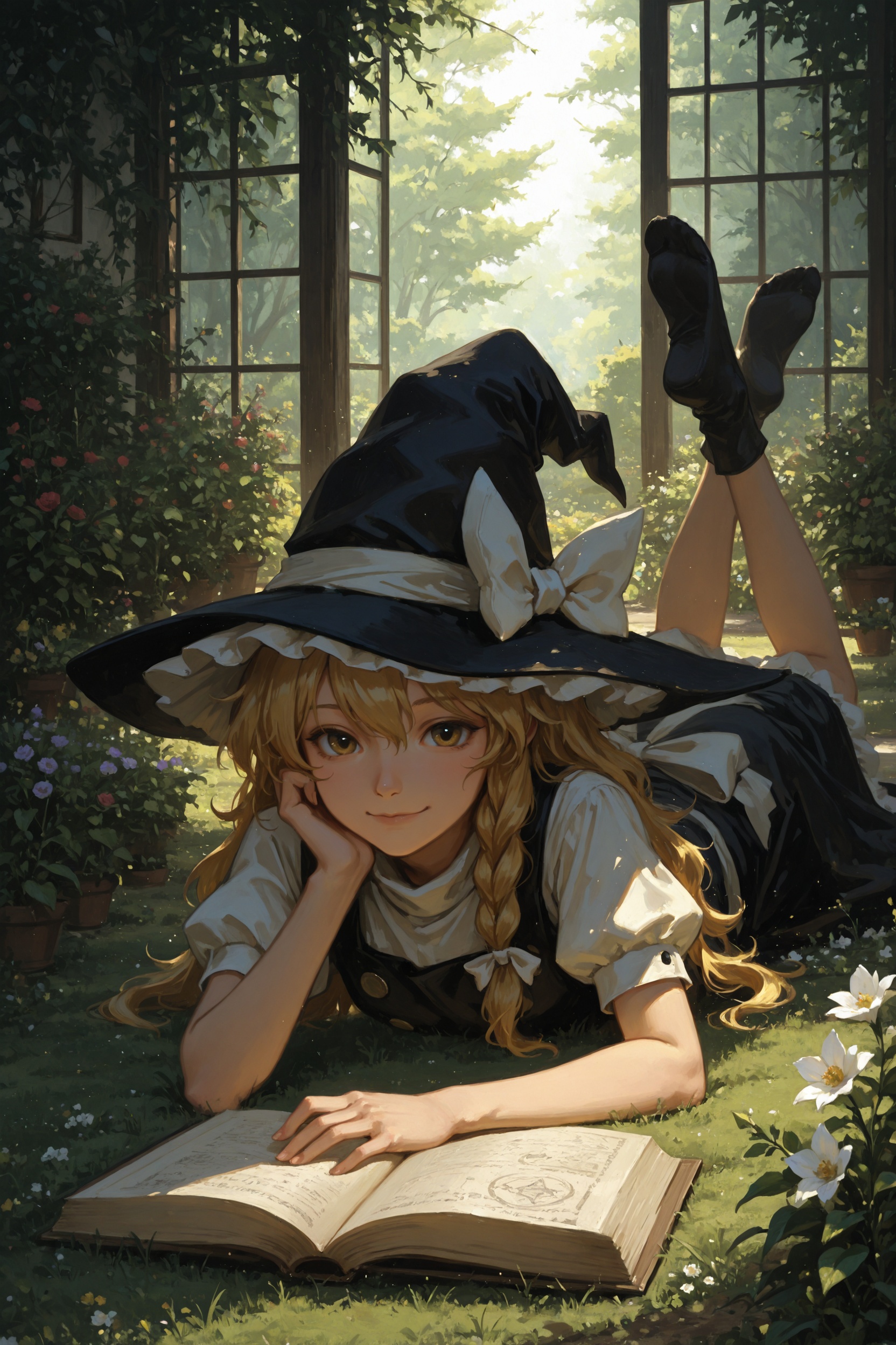 kirisame marisa,  hat,  the pose on Tensor.Art
