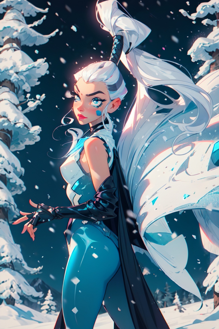 (Icy),  blue eyes,  white hair on Tensor.Art