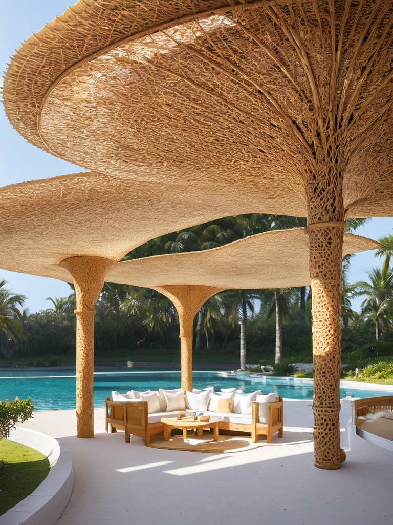 {{best quality}},{{masterpiece}},{{ultra-detailed}},{detailed light},[{an extremely delicate and beautiful}],beach,full of rape blossoms,a pavilion made of rattan,lotus leaf-shaped gazebo,<lora:20240102-1704177466587:0.6>,