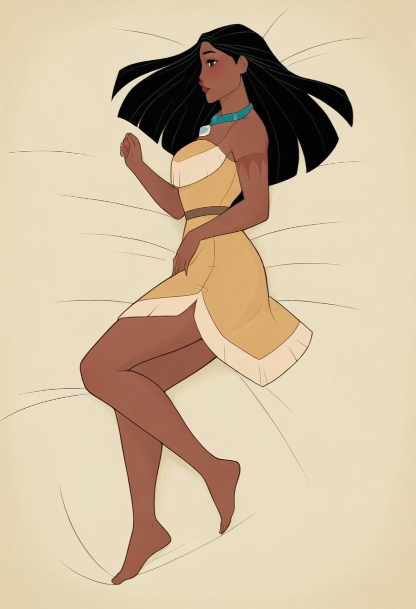 POCAHONTAS,  solo,  dark skin on Tensor.Art