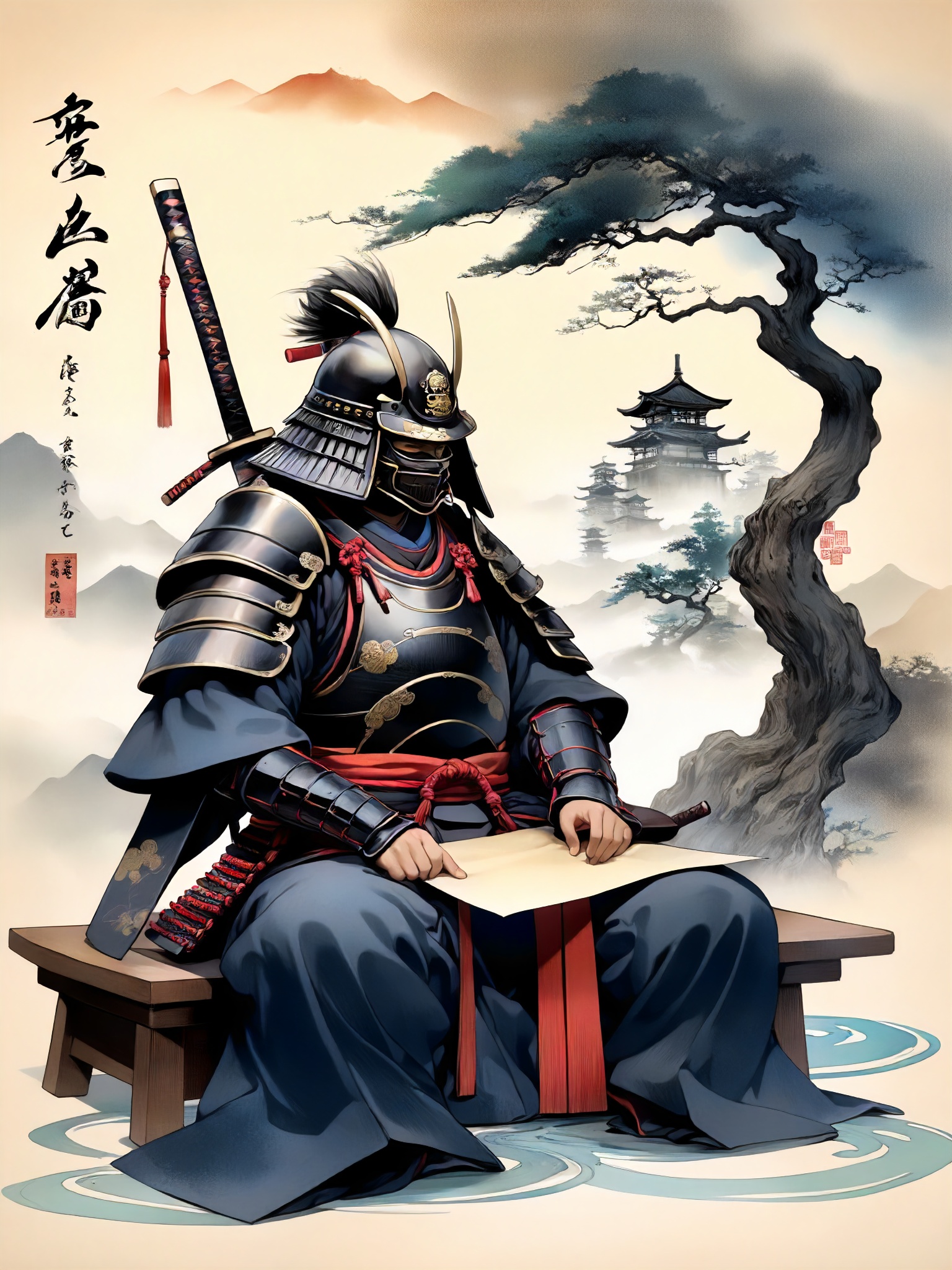 masterpiece,  projecting a commanding presence,  meditative on Tensor.Art