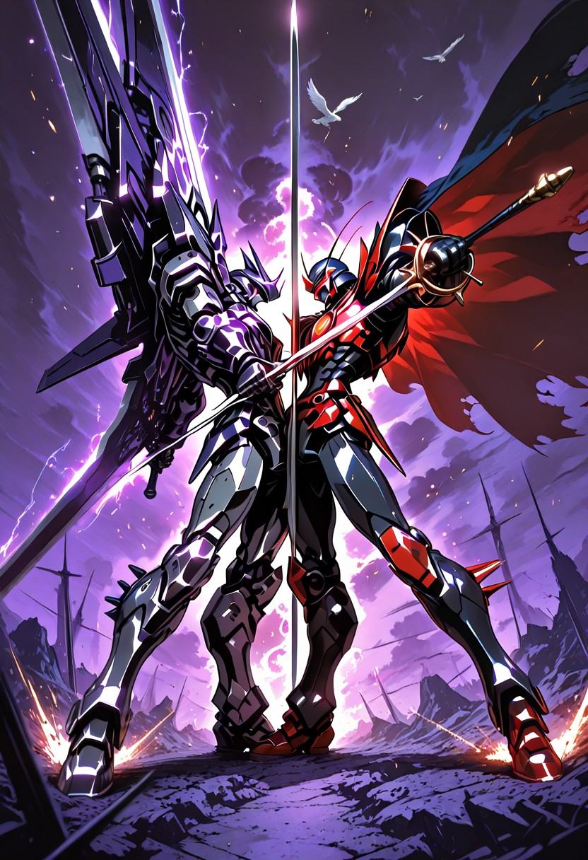 1boy,  mecha,  robotic knight on Tensor.Art