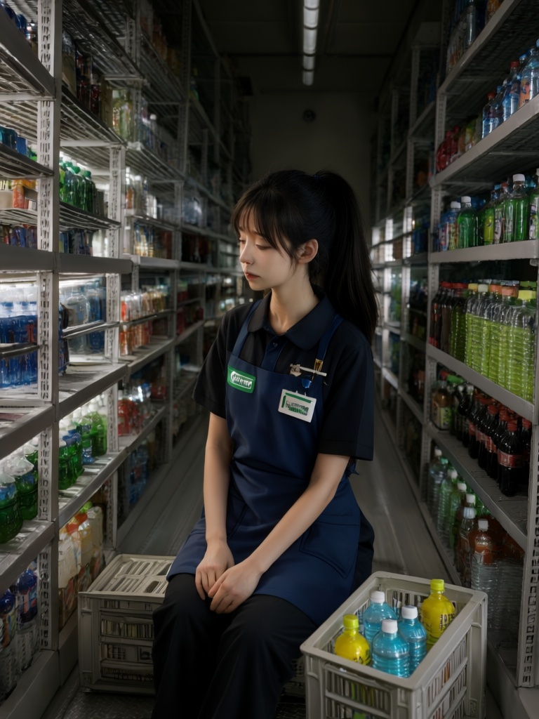 walk-in cooler,  small room,  storeroom interior on Tensor.Art