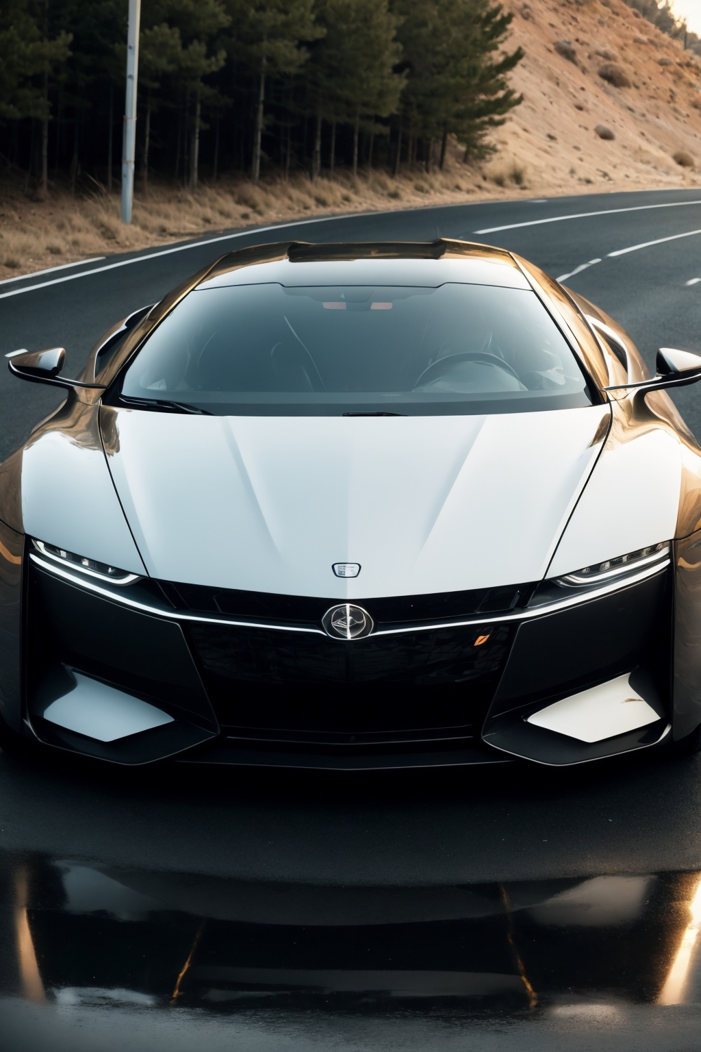 vehicle focus, no humans, sports car, car, reflection, shadow,