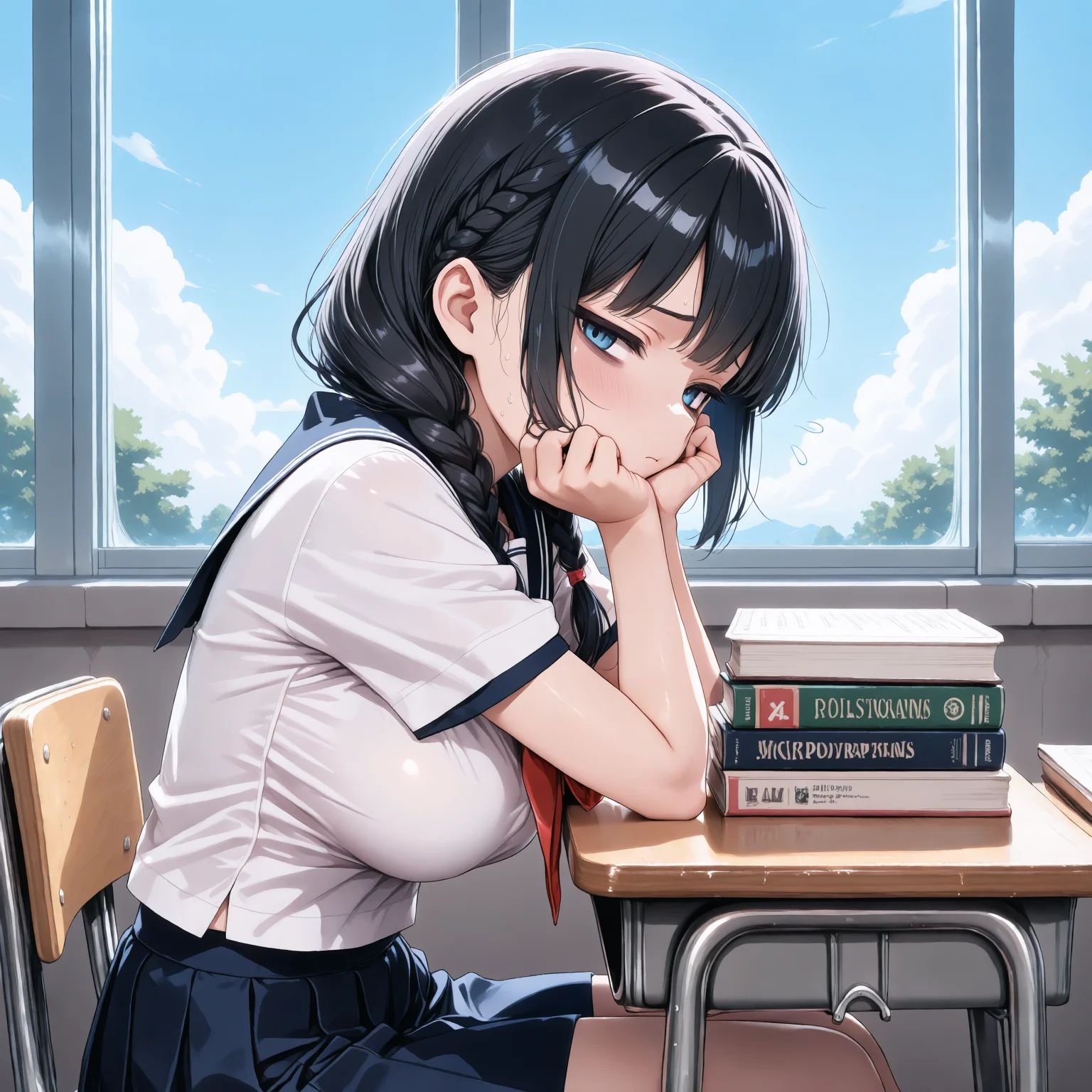 1girl,  black hair,  braid on Tensor.Art