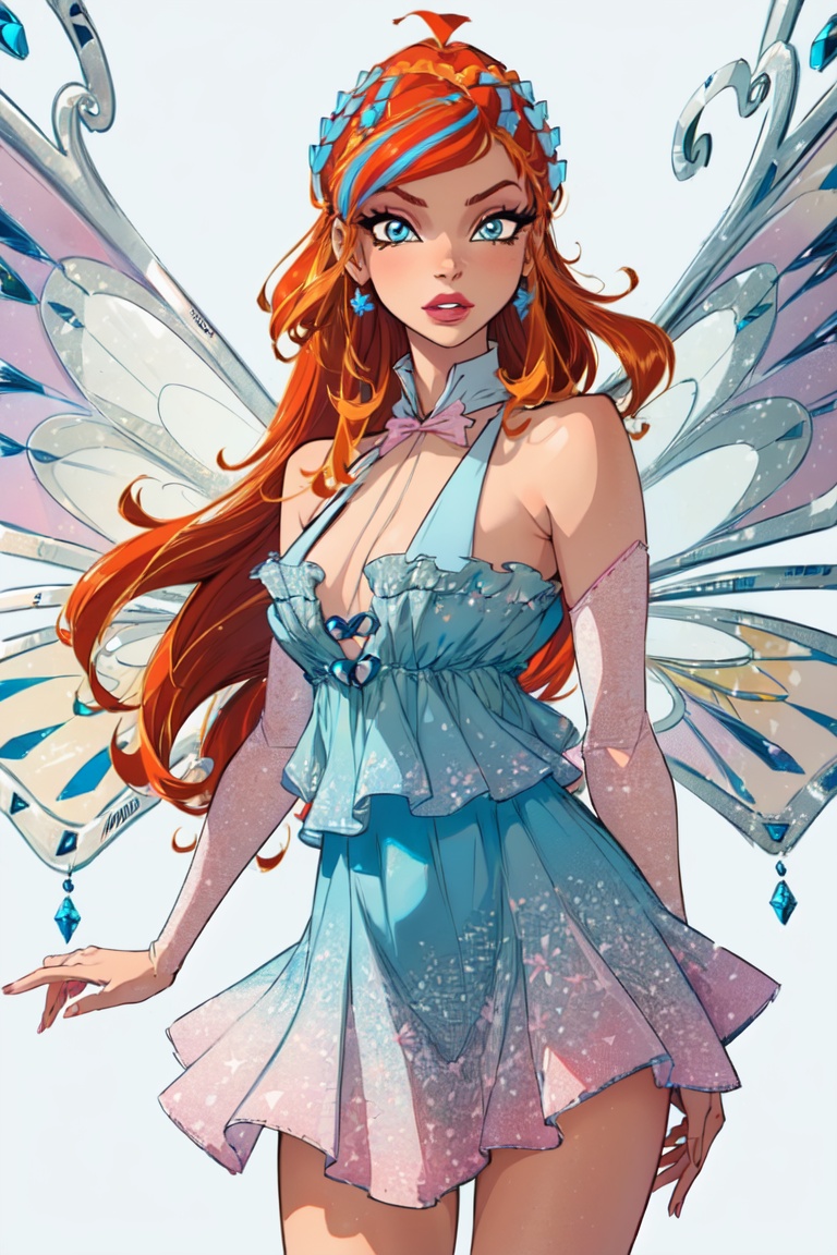 fairy wings,  orange hair,  blue eyes on Tensor.Art