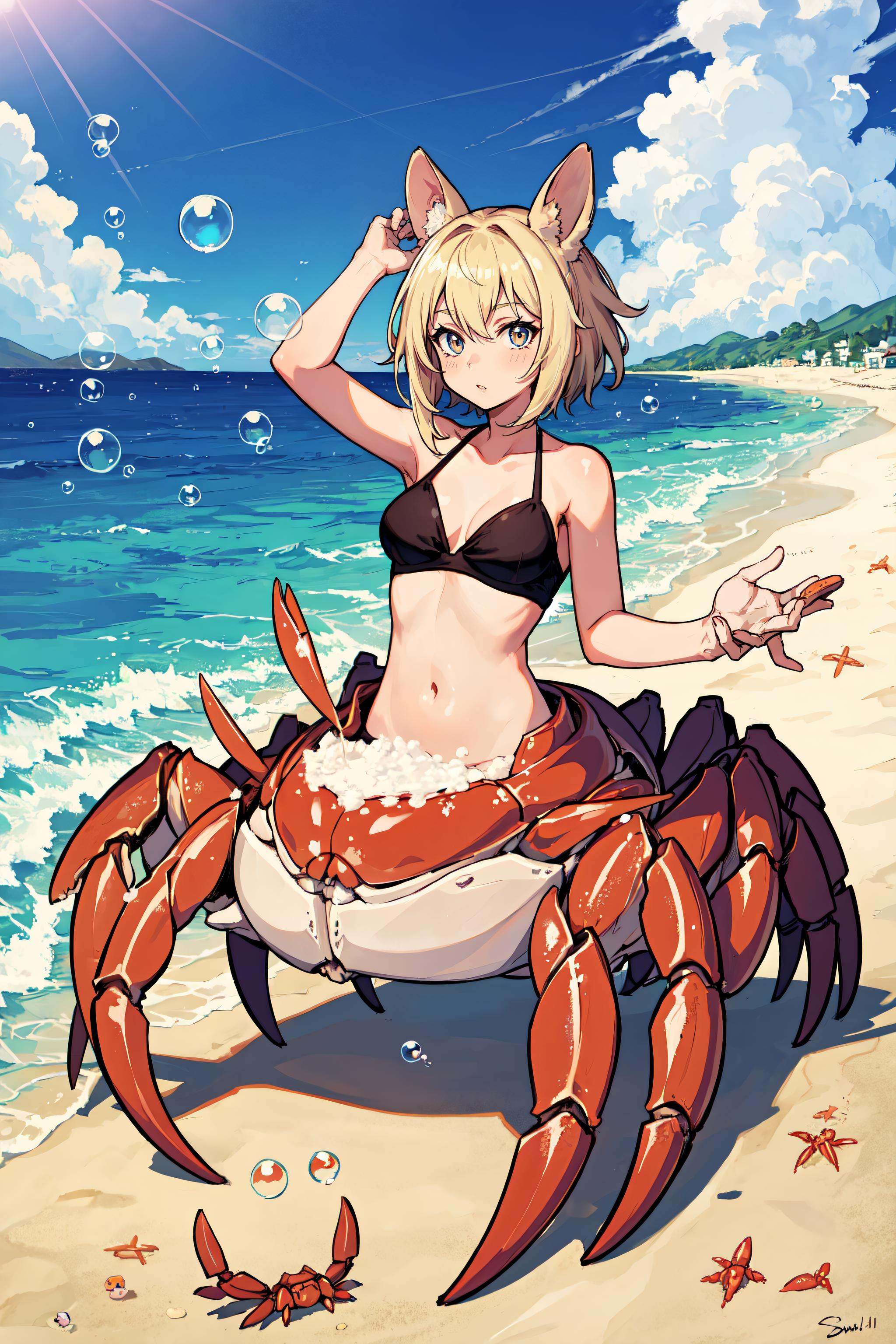 1girl,  crab girl,  soap bubbles on Tensor.Art
