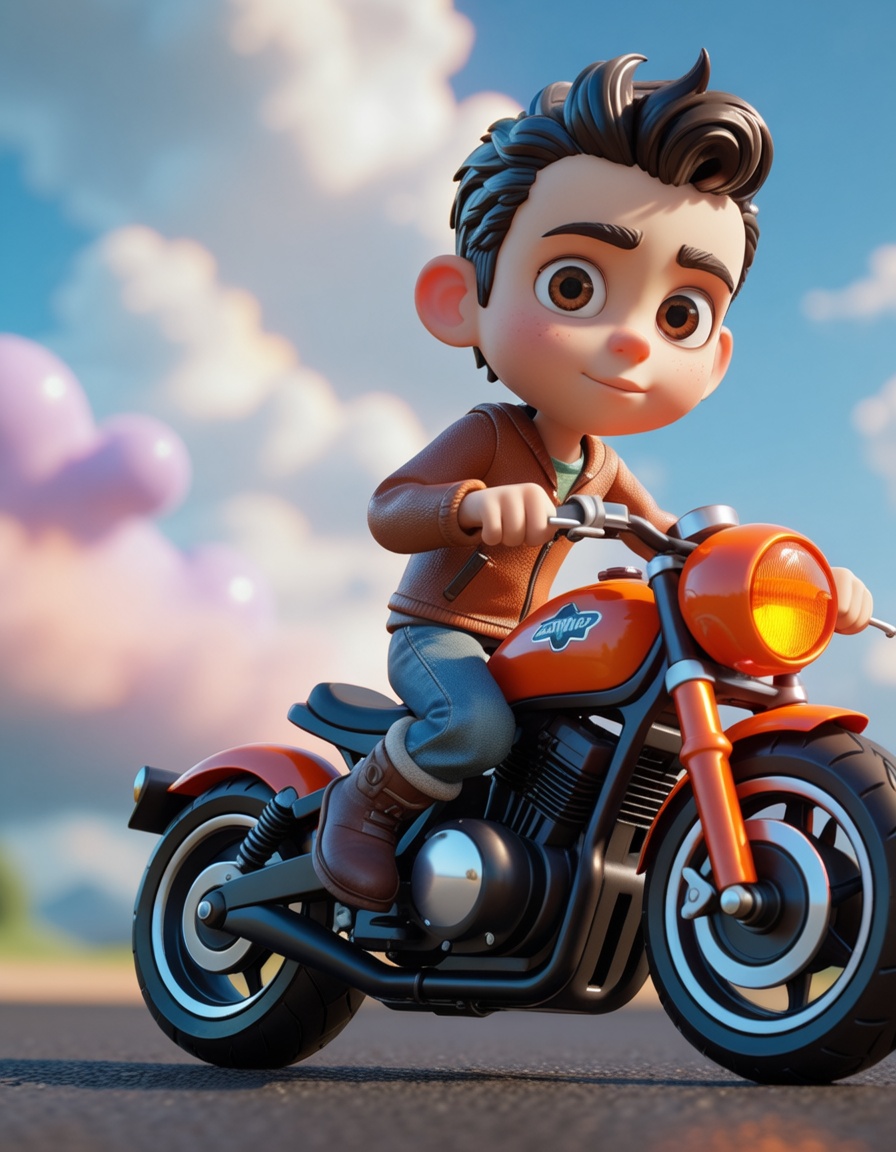 ehpixar,  man in a motorbike on Tensor.Art