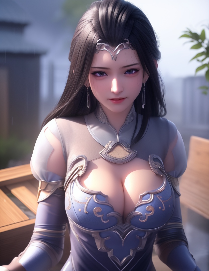 <lora:529-DA-诛仙-幽姨:0.8>(,1girl, ,best quality, ),looking at viewer,  ,,ultra detailed background,ultra detailed background,ultra realistic 8k cg,  ,masterpiece, (( , )), ultra realistic 8k cg, ,   crying with eyes open,    ,eyelashes,magic,hydrokinesis,sweat, wet, rain, ,       (cleavage), (),