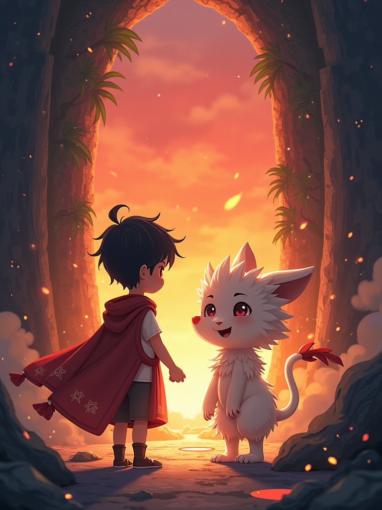 In the mysterious world, young Ayu accidentally crosses. Here, magical creatures "spirit beasts" are rampant. They have different shapes. Some have smart wings and can soar freely in the sky. Some are covered with spikes and have infinite power. A Yu encounters a spirit beast named **** Ko, who is clever and cute and has the ability to heal. From then on, they started the adventure together. In the ancient ruins, solve the mysterious rune puzzle, Beside the boiling magma, fight with the evil spirit beast. Every time the dilemma, Ayu and Xiaoka resolved it with mutual trust and courage, and the fetters became deeper and deeper.