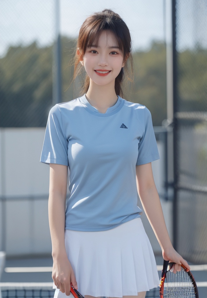 1girl,  wangqiu,  blue shirt by 阿泽泽 on Tensor.Art
