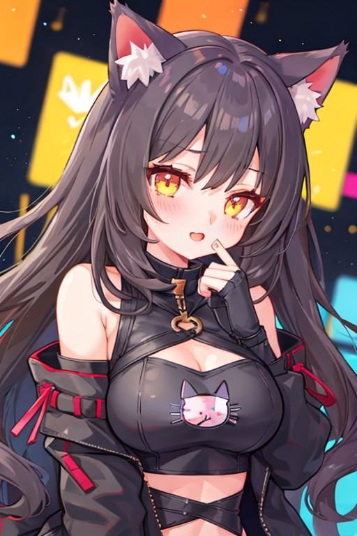 1girl,  cat ears,  virtual youtuber on Tensor.Art
