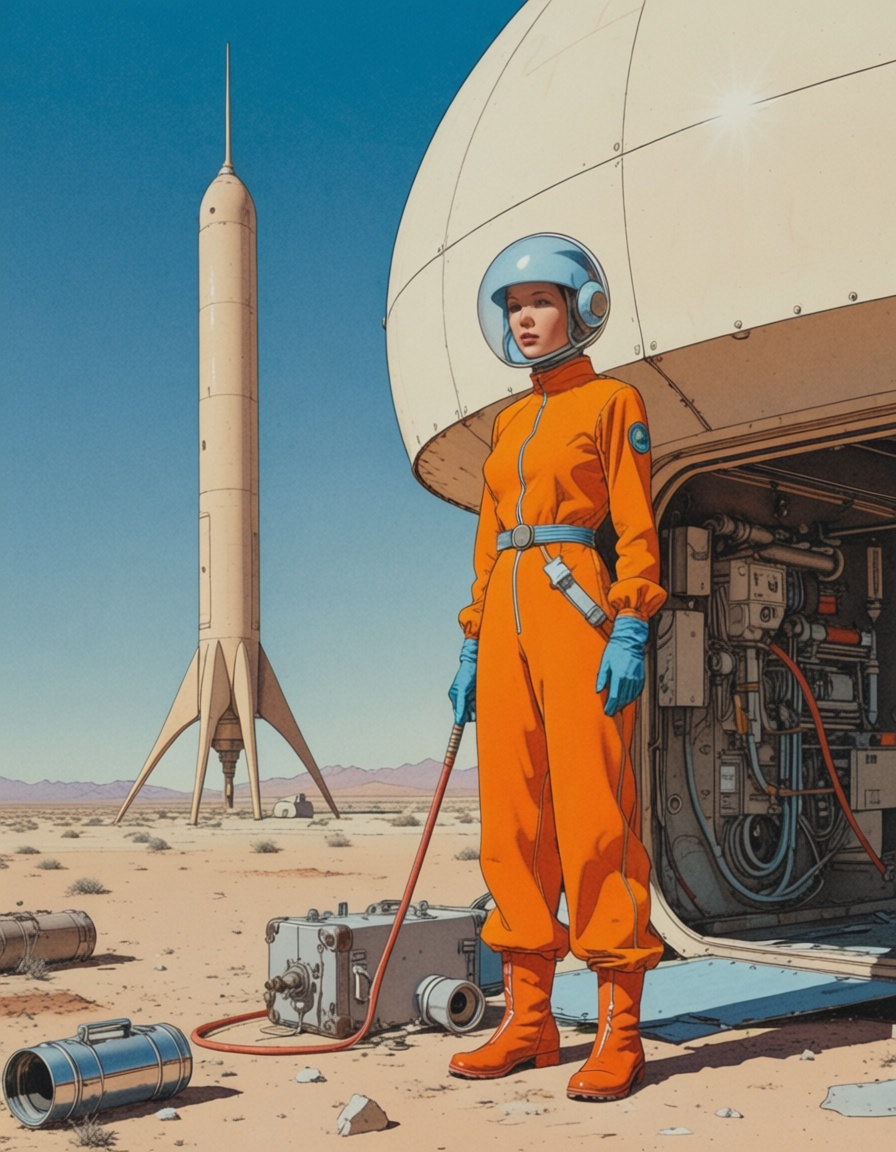 ehmoebius,  air tight garage,  mechanic girl with tools on Tensor.Art