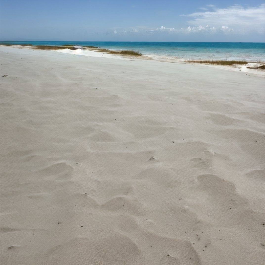 liminalspaces,  A desolate beach,  with white sand stretching for miles and only the sound of crashing waves breaking the...