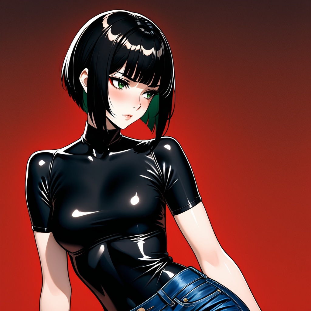 char_jeans_girl,  1girl,  black hair on Tensor.Art