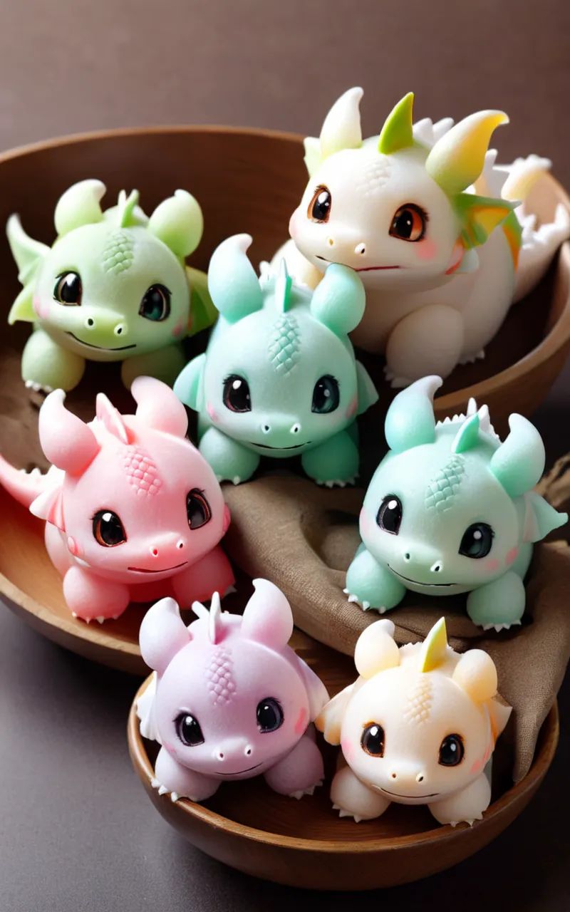 cute mochi mochi dragons on Tensor.Art
