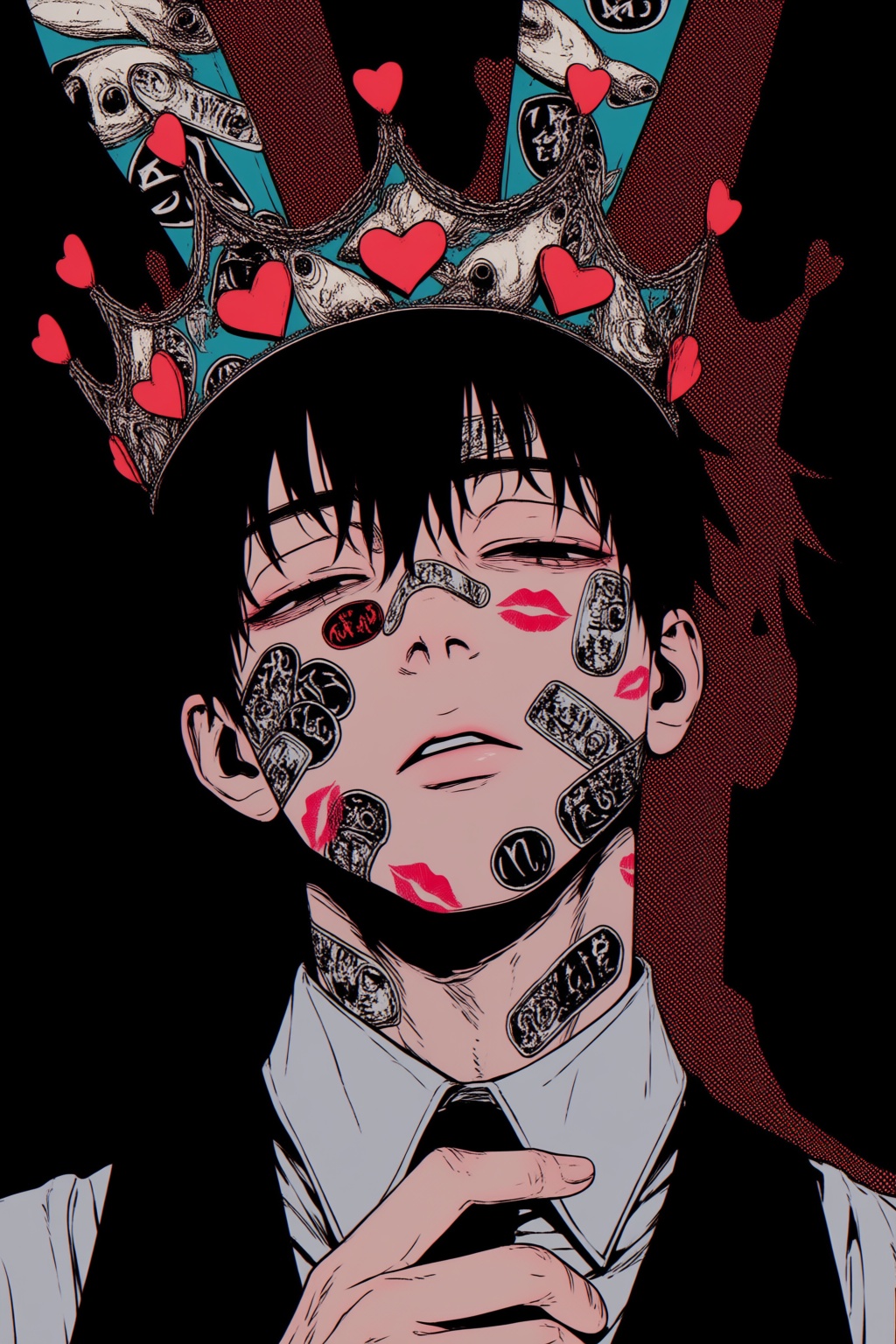 1boy,  animal ears,  bandaid on face on Tensor.Art