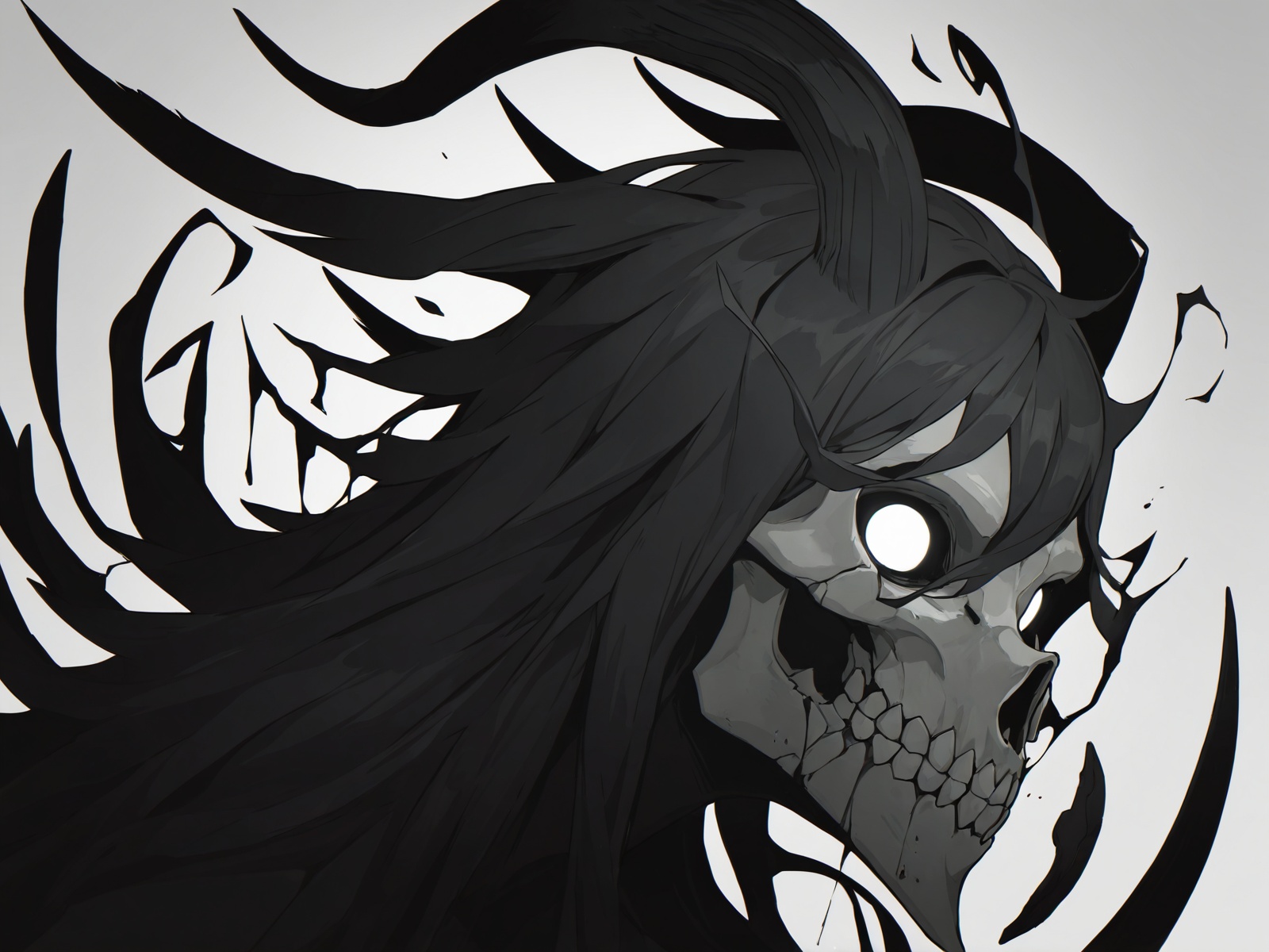 solo,  skull,  white eyes on Tensor.Art
