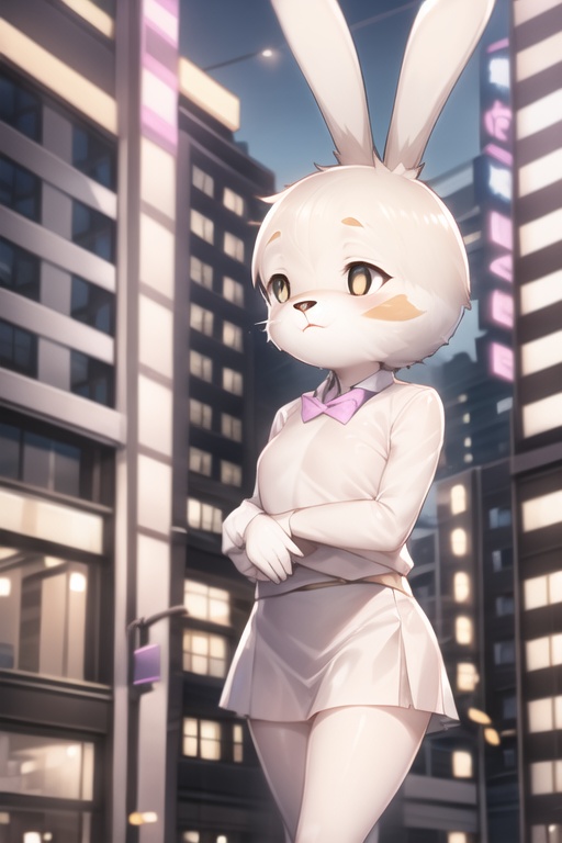 tsidoki,  white eyes,  rabbit ears on Tensor.Art