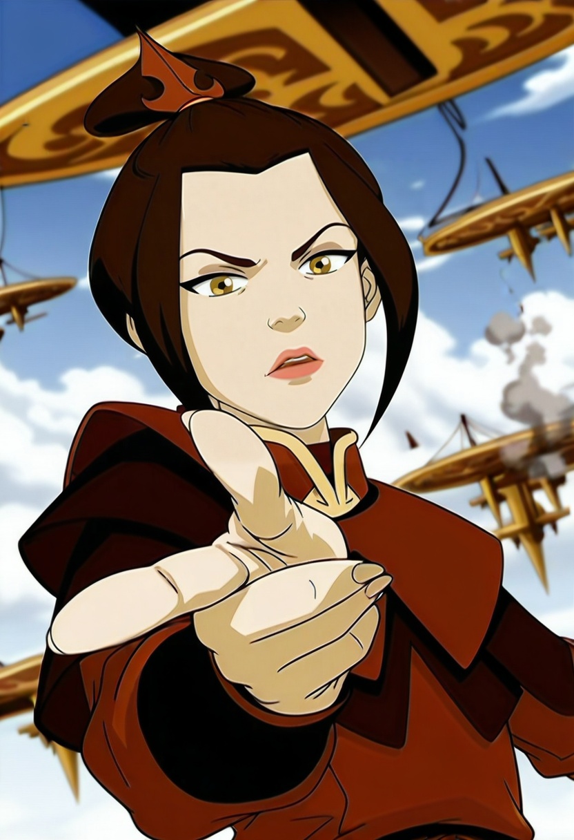 In the avatar TV animation style,  Azula,  1girl on Tensor.Art