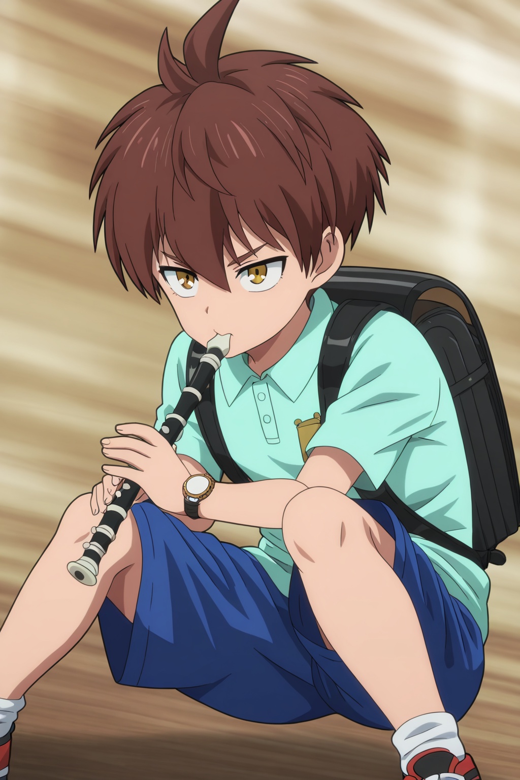 tongdi,  brown hair,  golden eyes on Tensor.Art