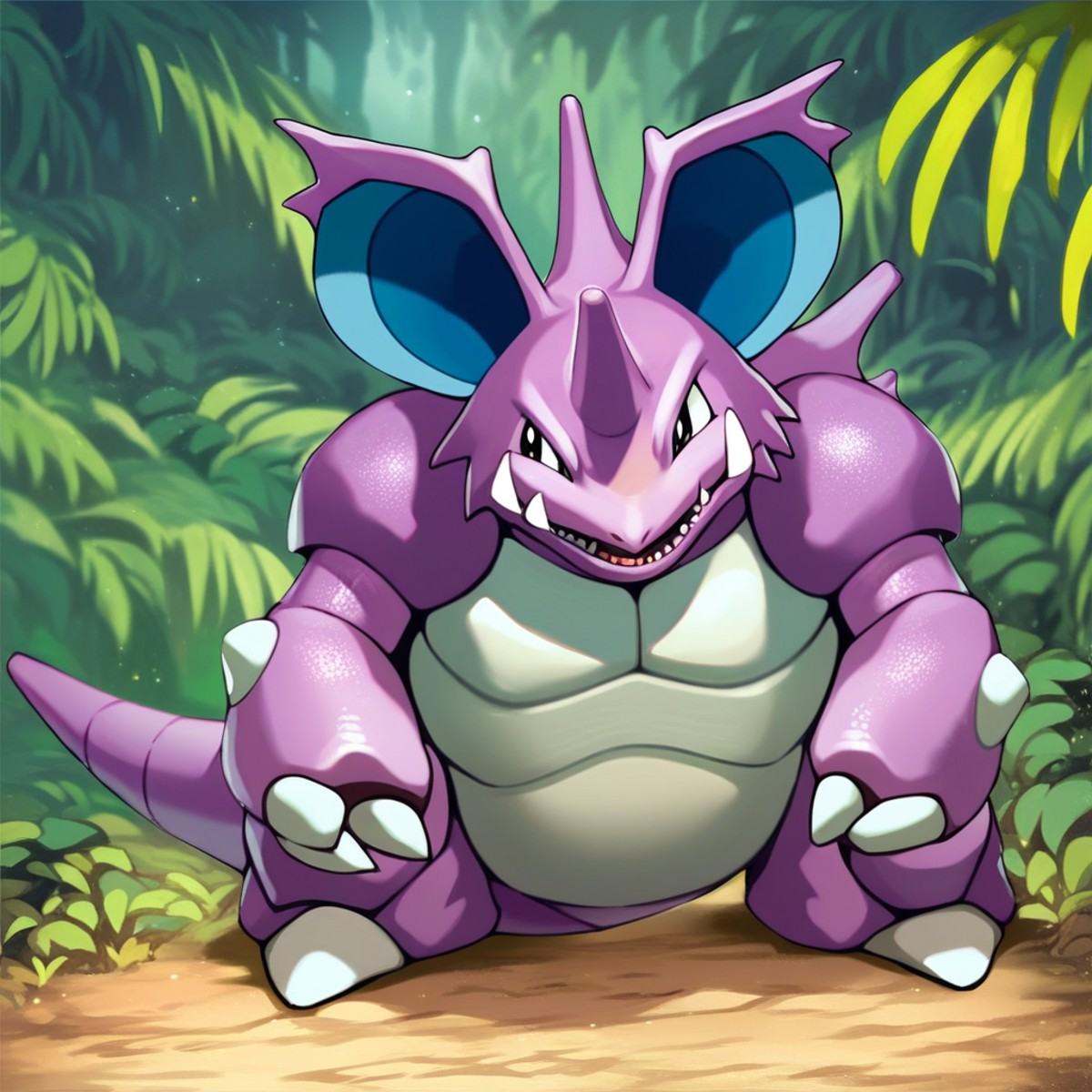 solo male,  nidoking,  feral on Tensor.Art