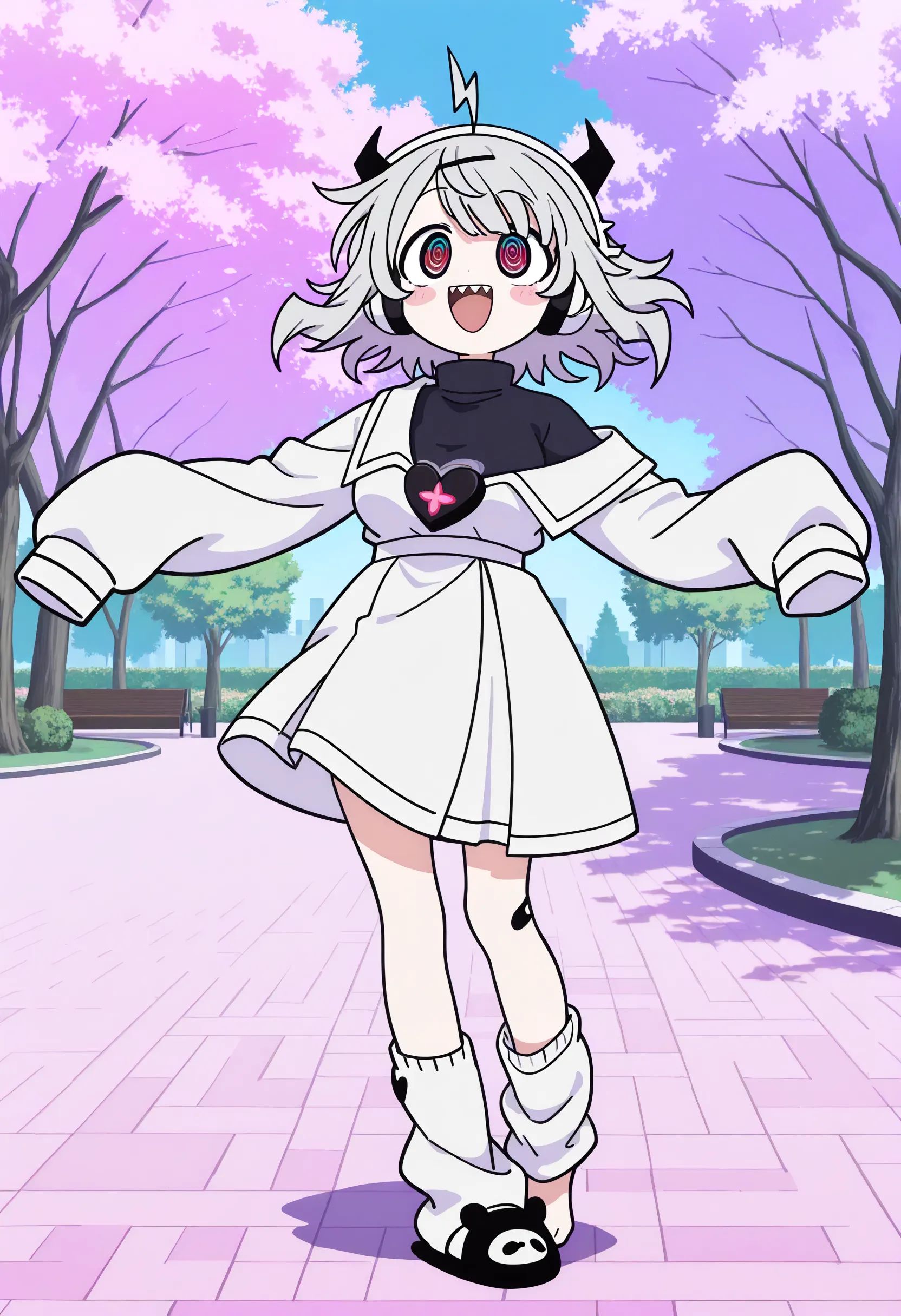 1girl,  q-chan \(yunyun denpa syndrome\),  medium hair on Tensor.Art