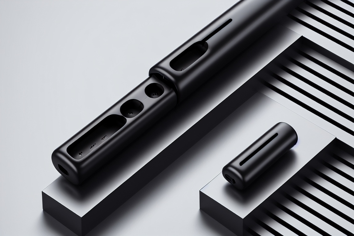 gaoji,A long strip machine is placed on top of the black background,the bottom is composed of many lines,natural light and shadow,<lora:gaoji-V1:1>,