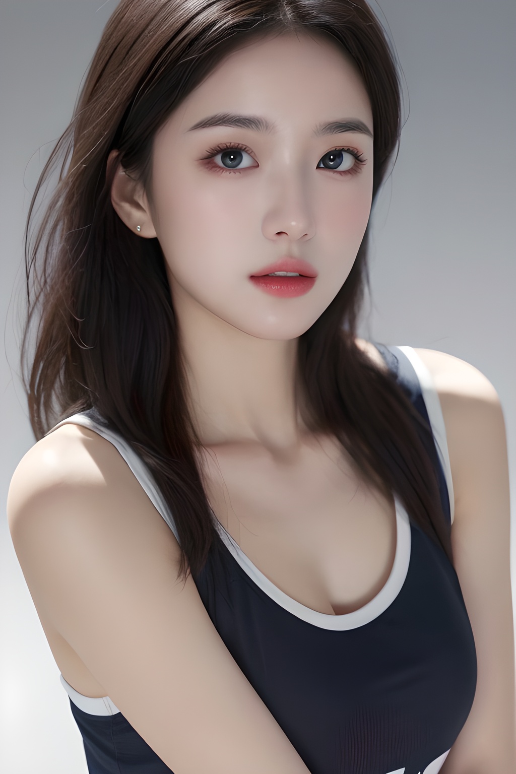 <lora:0811_10:0.7>,simple background,sportswear,, 1girl,realistic,masterpiece, best quality, photorealistic, HDR,detail