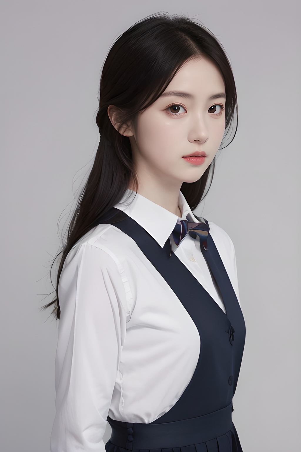 <lora:0807_07:0.7>,simple background,fleur_de_lapin_uniform,, 1girl,realistic,masterpiece, best quality, photorealistic, HDR,detail