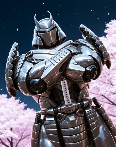 Silver Samurai,  robot,  armor on Tensor.Art