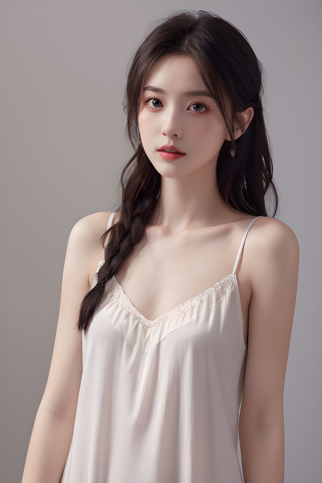 <lora:0810_08:0.7>,simple background,nightgown,, 1girl,realistic,masterpiece, best quality, photorealistic, HDR,detail