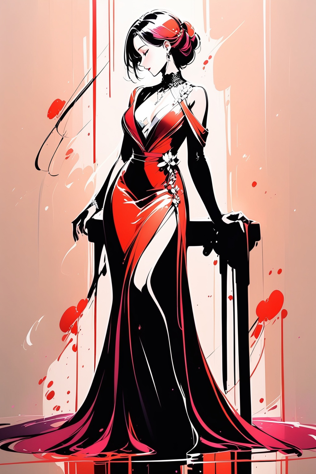 elegant woman. INK on Tensor.Art