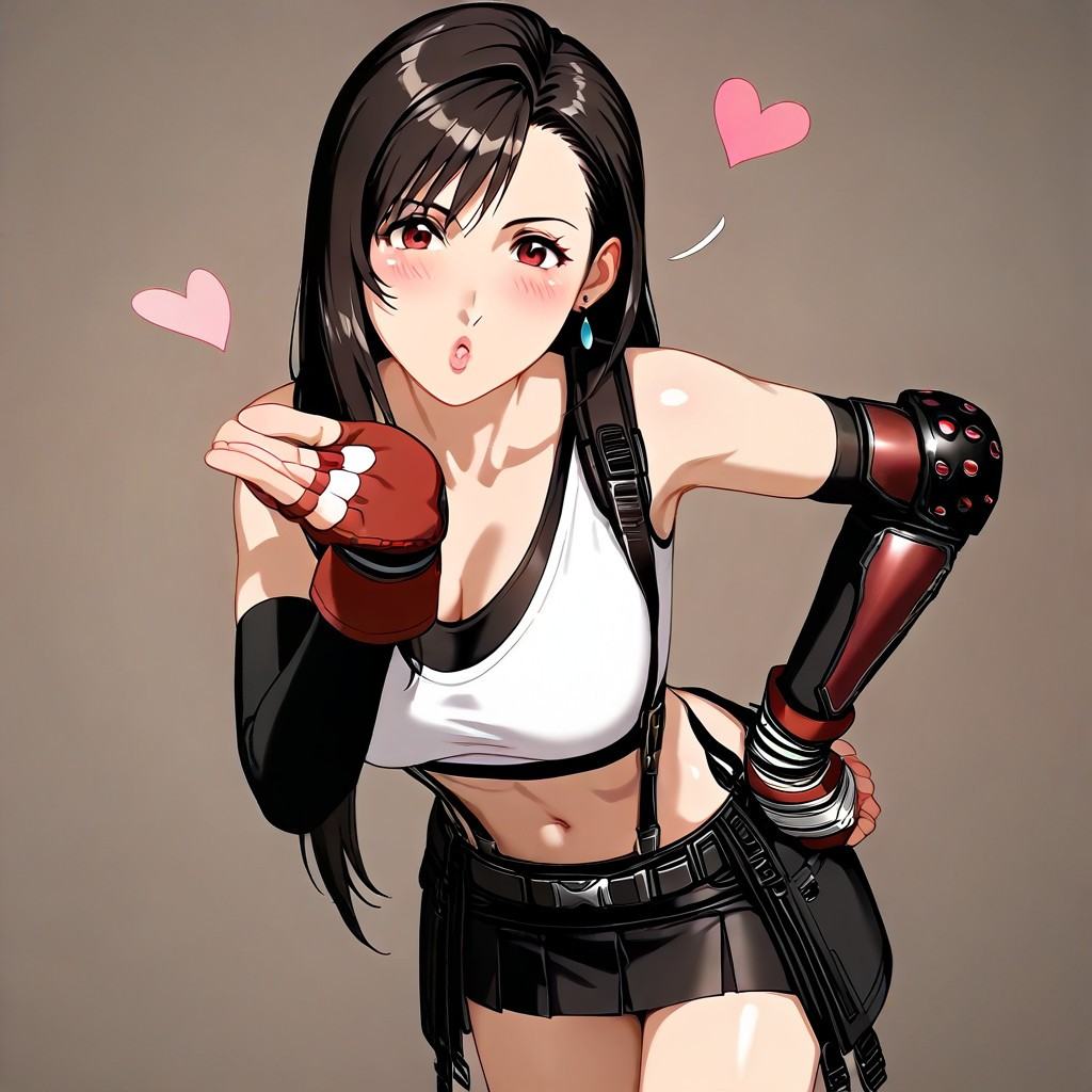 tifa lockhart \(final fantasy\),  black hair,  long hair on Tensor.Art