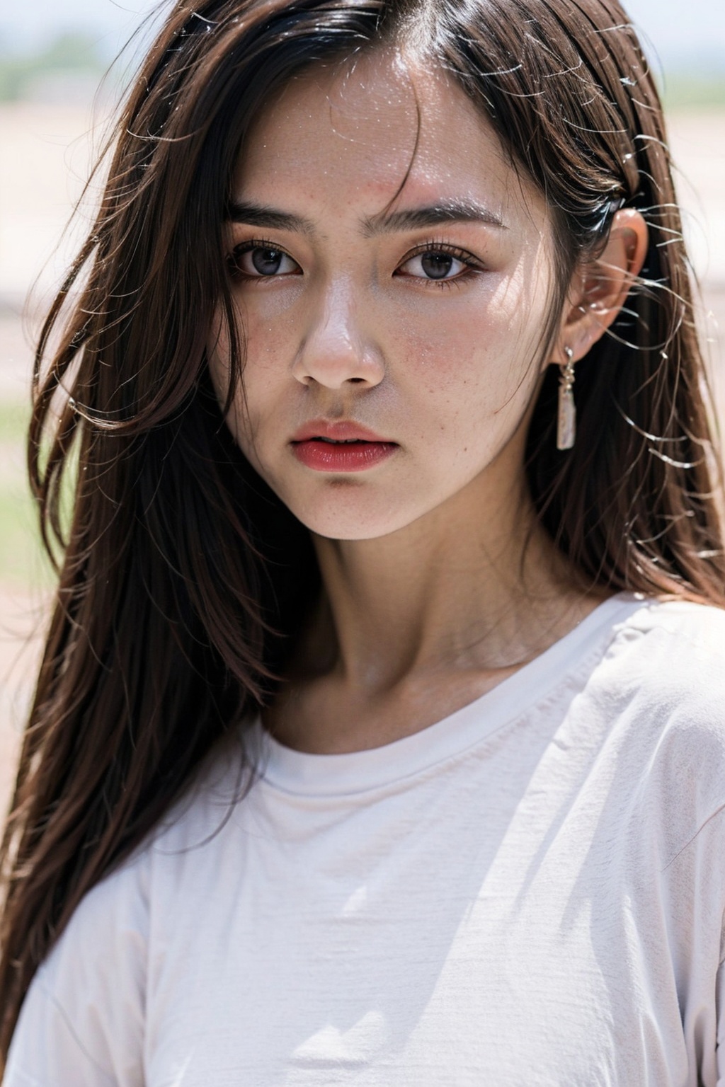 (masterpiece, top quality, best quality,aesthetics:1.2),ultra-detailed,1 girl,long hair,close up,(white tshirt:1.4),<lora:Again_Girl_A8:0.8>,<lora:freckle_slider_v1:1>,<lora:SkinTexture_B:0.6>,<lora:FilmVelvia3:0.5>,<lora:skin_slider_v10:1>,<lora:AgainMix_FrecklesSliders:1.75>,