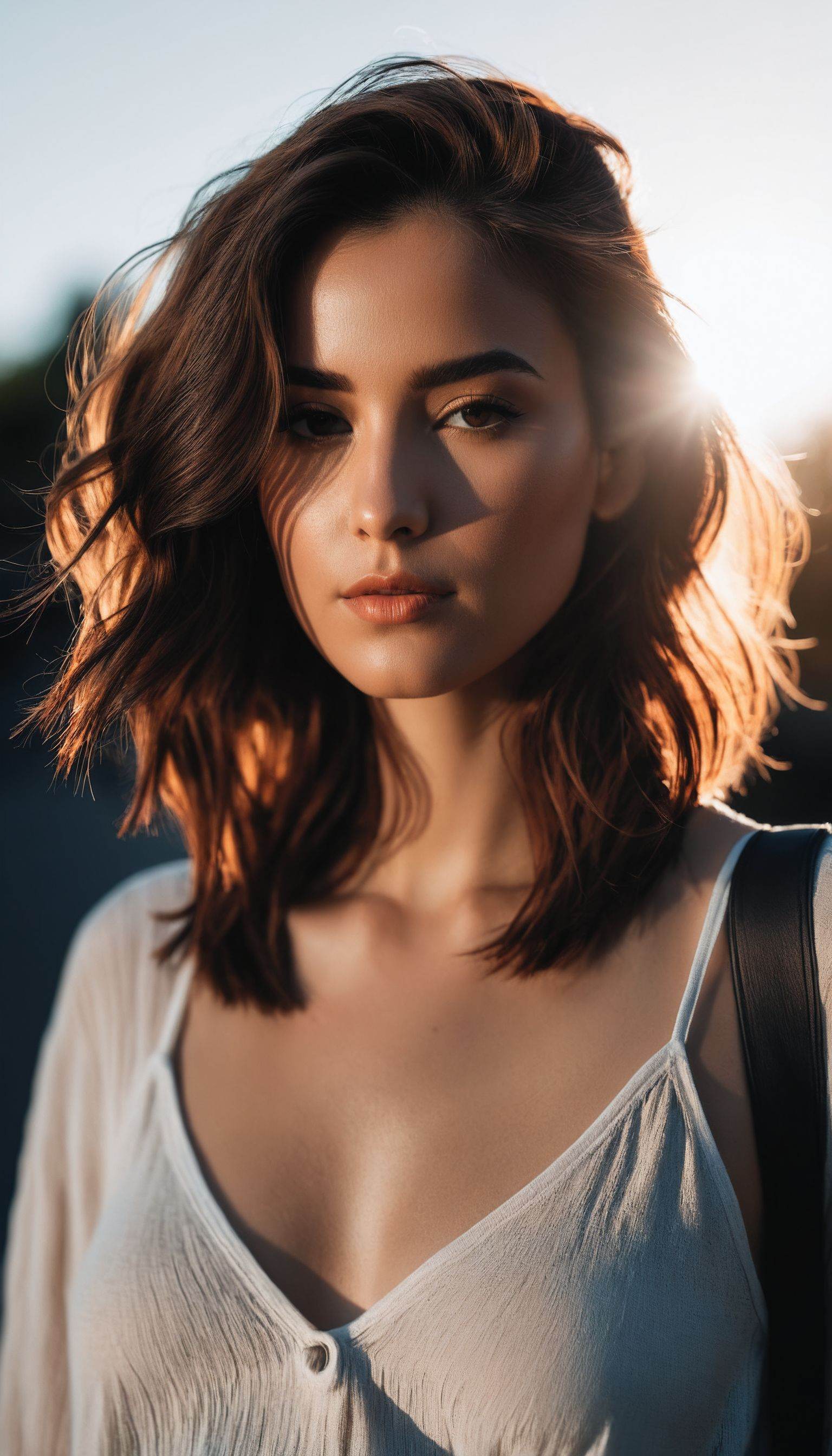 1 girl a 24 y o woman,  brown hair,  dark theme on Tensor.Art
