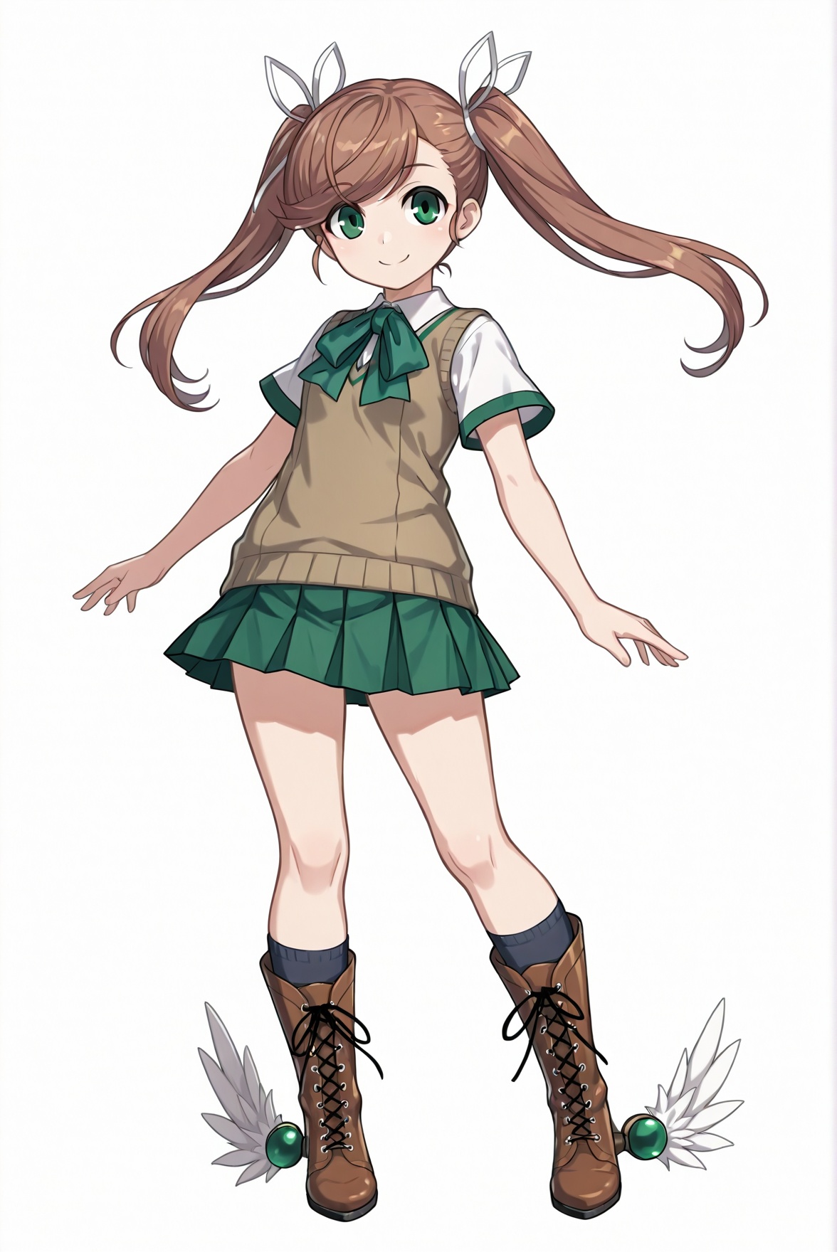 neck ribbon,  white shirt,  short sleeves on Tensor.Art