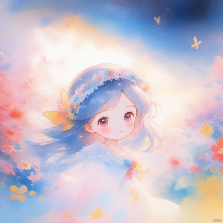 Children's hand-drawn paintings, romantic atmosphere, panoramic photography, watercolor brushstrokes, full-screen composition, vibrant colors, bright light, ultra-high definition 32k, fairy tale style, cheerful expressions, childlike innocence, dreamy color tones., mjtyhz, HTTP<lora:EMS-328621-EMS:0.000000>, <lora:EMS-329162-EMS:1.000000>, <lora:EMS-331039-EMS:0.000000>