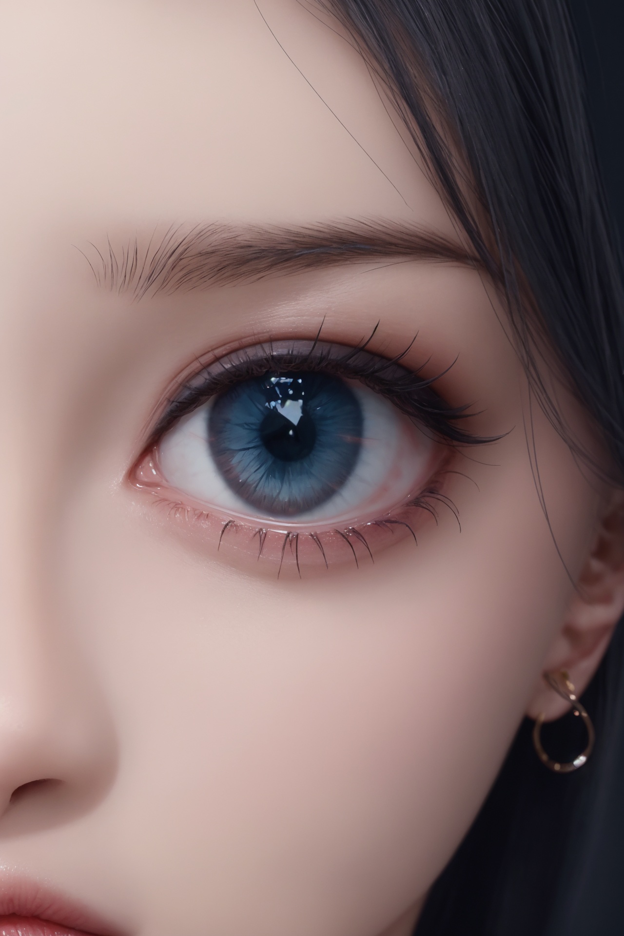 close-up,blue eye focus, realistic <lora:eye:0.8>