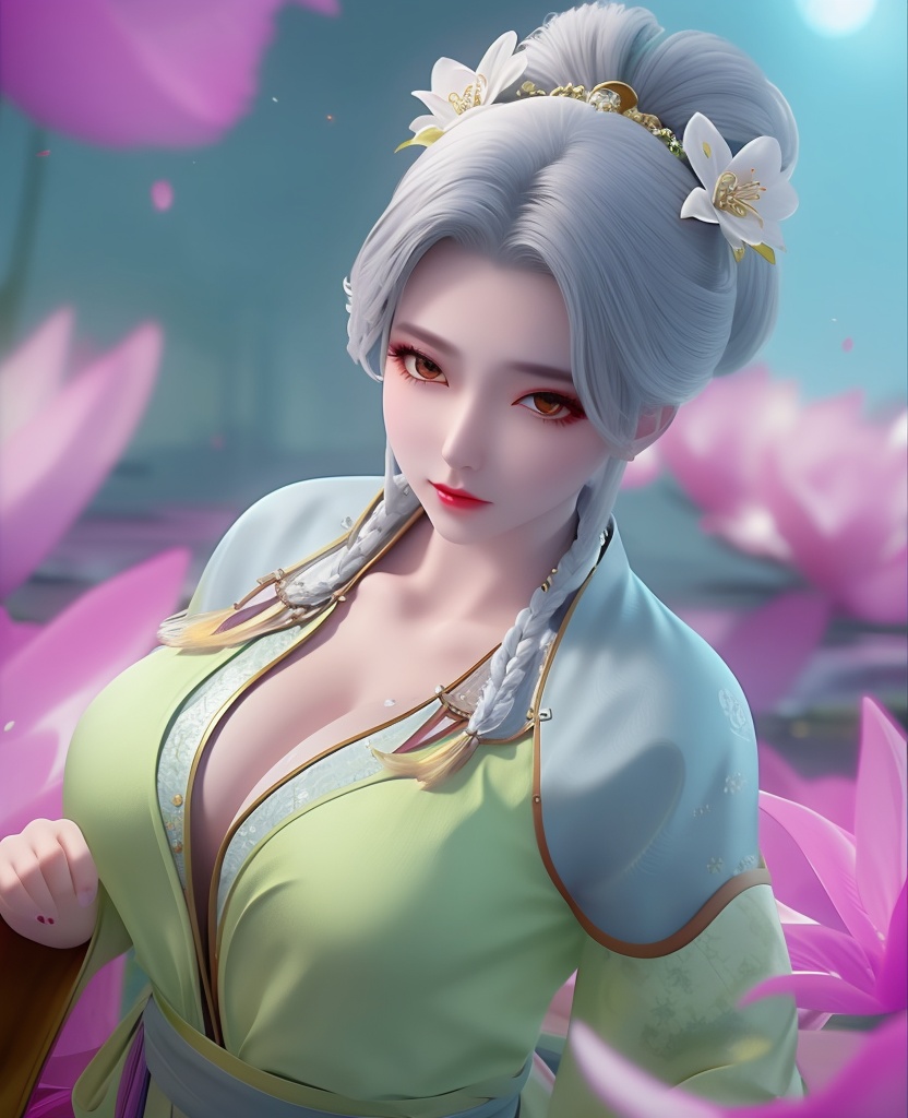 <lora:650-DA-完美世界-宁川的妈:0.8>(,1girl, ,best quality, ),looking at viewer,  ,ultra detailed background,ultra detailed background,ultra realistic 8k cg,, ,masterpiece, (( , )),, ,   plum blossoms,    ,,  (cleavage), (), ,,