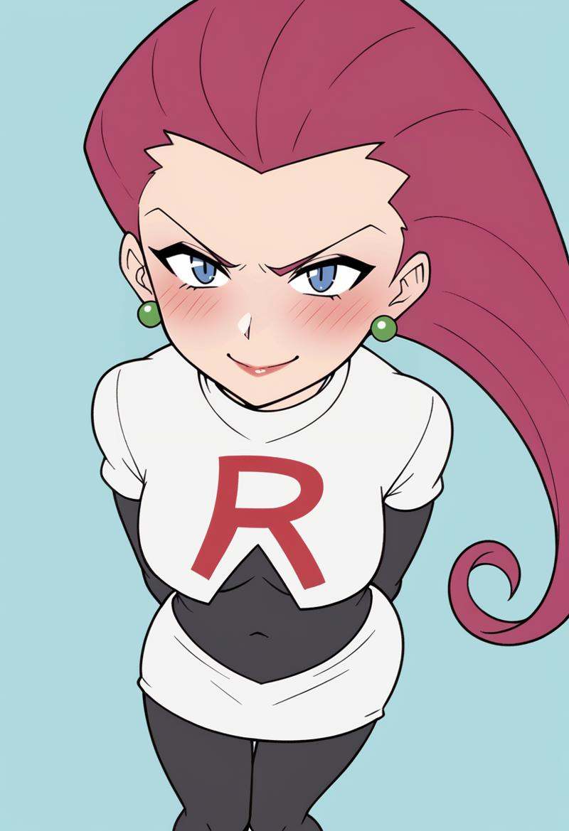 flat color,  1girl,  jessie from pokemon on Tensor.Art