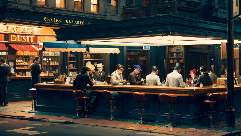 (Nighthawks by Edward Hopper),  ,  (sharp) on Tensor.Art