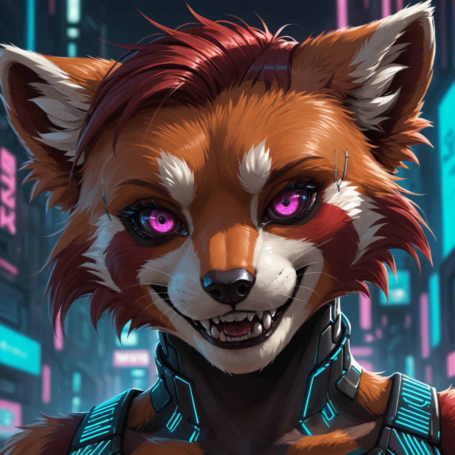 closeup,  face portrait,  anthro red panda on Tensor.Art