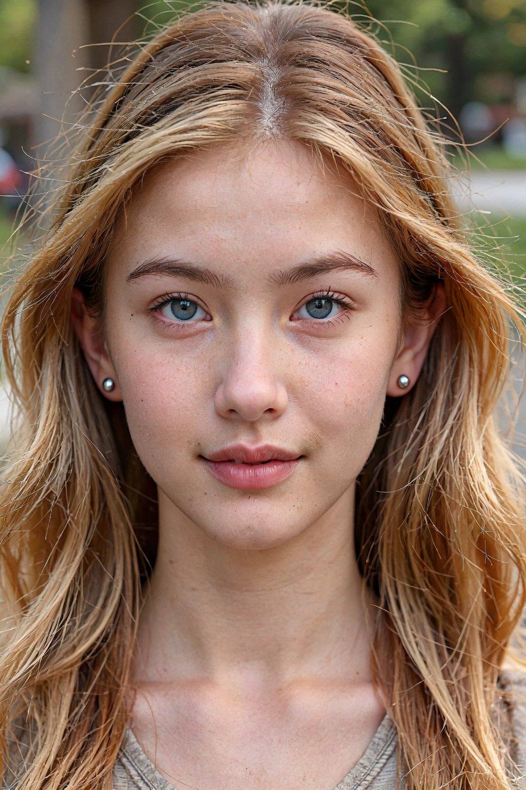 A young Caucasian woman,  appearing to be in her early twenties,  is centered in a medium close-up shot on Tensor.Art