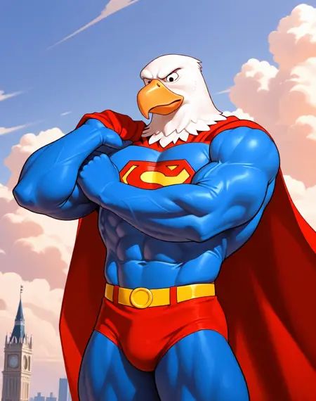 Superman Warpland,  muscular,  eagle on Tensor.Art