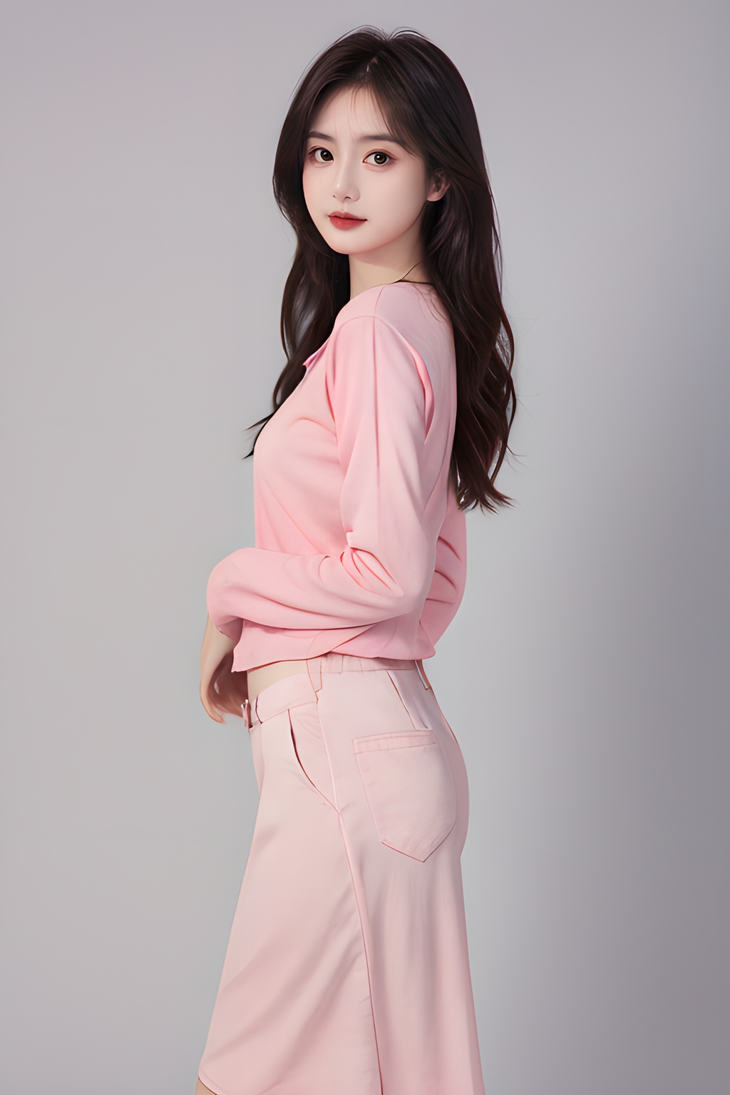 1girl,(simple background:1.2), <lora:0804_03:0.7>,<lora:SDXLrender_v2.0:0.6>, (medium breasts:0.8), pink clothes